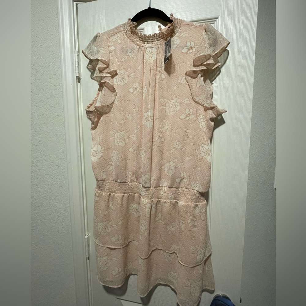 Pink Floral Mini Dress from Express